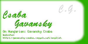 csaba gavansky business card